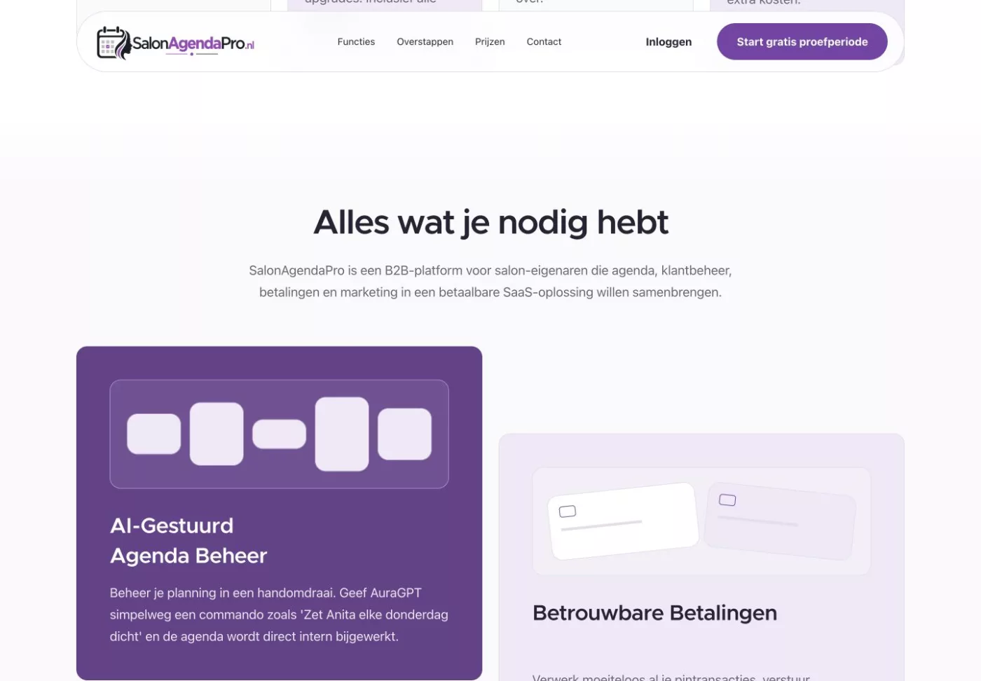 De nieuwe functieblokken met paarse en lila illustraties.